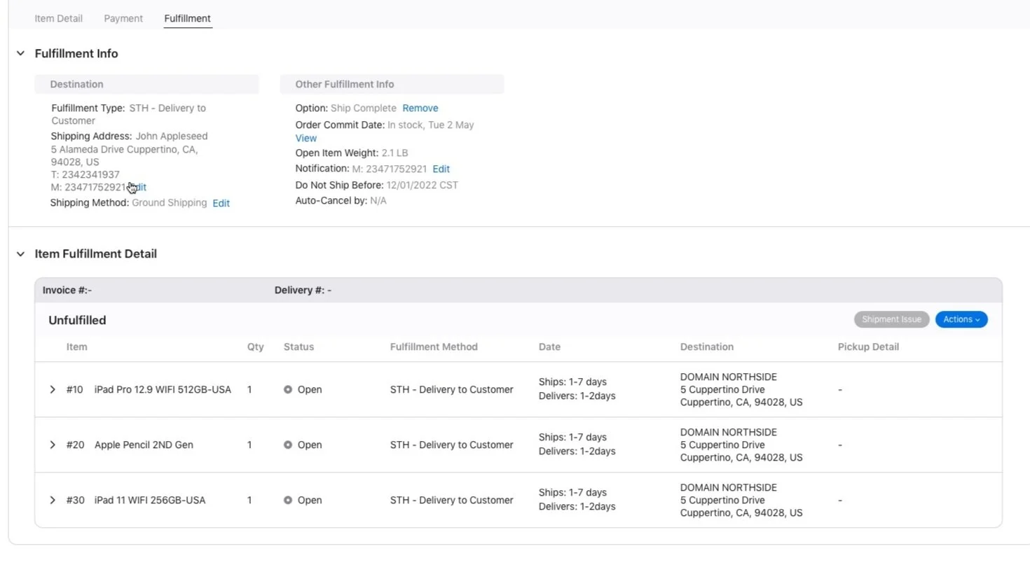Screen from the redesigned Apple Toolbox fulfillment tab