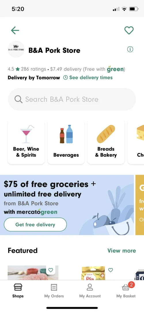 Checkout screen showing pickup time selection